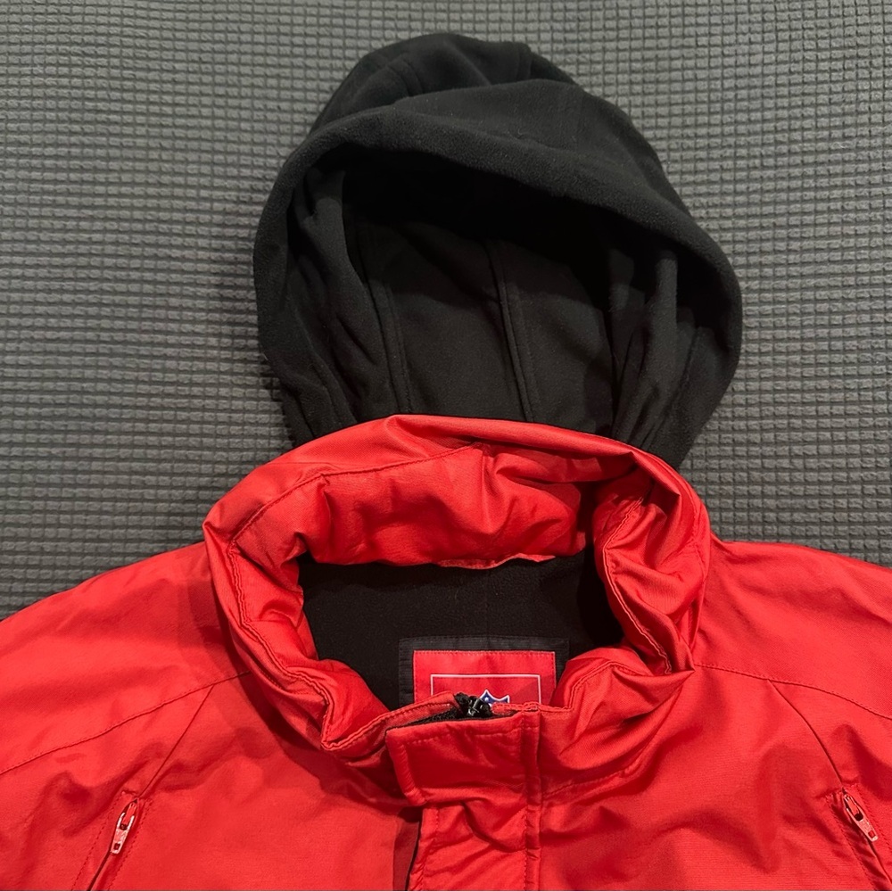 Tampa Bay Buccaneers NFL Red Black Insulated Jacket XL Hooded Zip Pockets - Picture 11 of 15